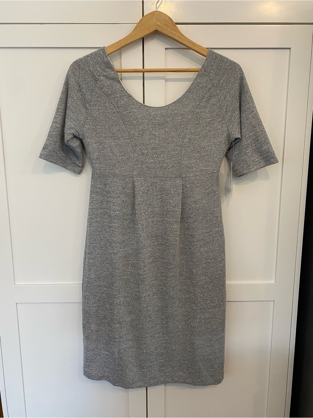 Rosie Pope Maternity Avery Midi Dress in Heather Grey Sz M Office Chic Comfy